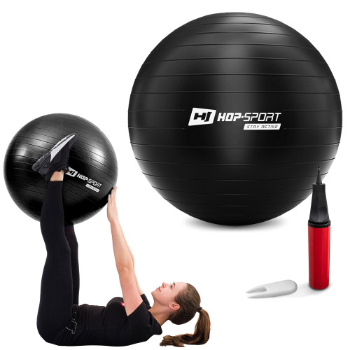 Фітбол  Hop-Sport 55cm HS-R055YB black + насос - фото №5